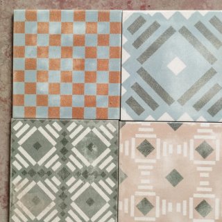 Lote 9 azulejos decorativos geométricos