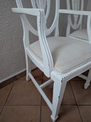 6 Sillas Clásicas Blancas Madera Maciza