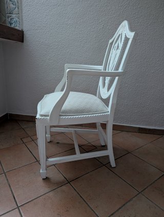 6 Sillas Clásicas Blancas Madera Maciza