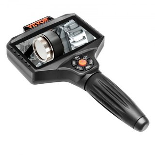 Cámara de Inspección de Triple Lente con Luz, Pantalla IPS de 12.7 cm, Borescopio Industrial, Zoom 8X, Pantalla Dividida 1080P HD, Cámara de Alcance con 10 Luces LED para Automoción, Fontanería (5m)