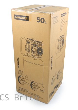 Compresor de Aire Silencioso Vertical 50L - 2 Hp - 09341 - Mader