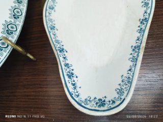 2 Fuentes Porcelana Francesa Azul/Blanco