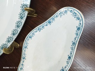 2 Fuentes Porcelana Francesa Azul/Blanco
