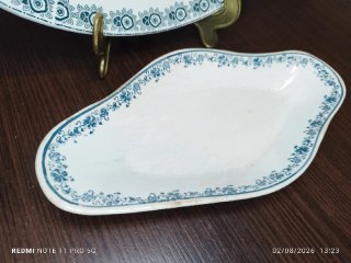 2 Fuentes Porcelana Francesa Azul/Blanco