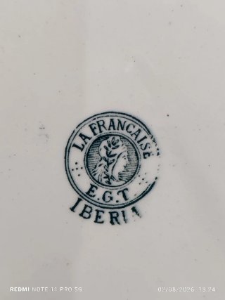 2 Fuentes Porcelana Francesa Azul/Blanco