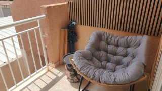 Pack de 2 sillones terraza balancín tela y rat