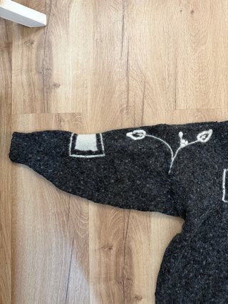 Jersey estampado geométrico lana y mohair -Vintage