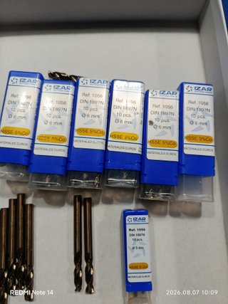 Lote Brocas IZAR HSS 5%Co DIN 1897N 6mm