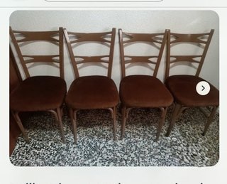 Juego de 4 sillas vintage de madera