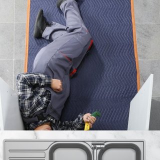 Coperte per Trasloco, 203.2 x 182.9 cm, Peso 15.9 kg/dz, 12 Pacchetti, Coperta da Imballo Professionale in Tessuto Non Tessuto e Cotone Riciclato, Cuscini per Trasloco ad Alta Resistenza per Protezione...