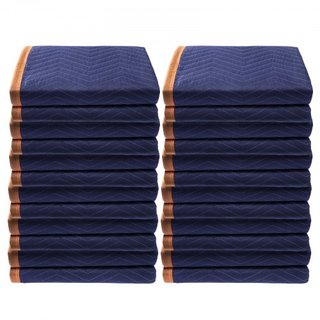 Coperte per Trasloco, 203.2 x 182.9 cm, Peso 15.9 kg/dz, 12 Pacchetti, Coperta da Imballo Professionale in Tessuto Non Tessuto e Cotone Riciclato, Cuscini per Trasloco ad Alta Resistenza per Protezione...