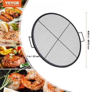 X-Marks Parrilla de Fuego, Parrilla de Cocina Redonda, Rejilla de Barbacoa de Acero de Alta Resistencia con Mango y Soporte en X, Utensilios de Cocina Portátiles para Fiestas y Reuniones al Aire L...