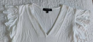 Top blanco Trucco manga volante Talla M