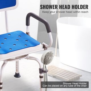 Silla de Ducha Giratoria 360 Grados, Asiento de Ducha Ajustable con Brazos Pivotantes para Duchas o Bañeras, Silla de Ducha Rotativa Antideslizante para Ancianos, Discapacitados o Lesionados, Capa...