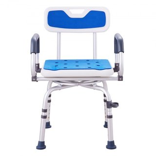 Silla de Ducha Giratoria 360 Grados, Asiento de Ducha Ajustable con Brazos Pivotantes para Duchas o Bañeras, Silla de Ducha Rotativa Antideslizante para Ancianos, Discapacitados o Lesionados, Capa...