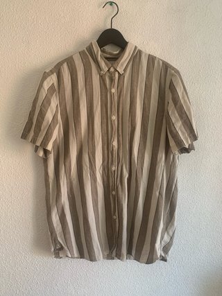 Camisa Pull&Bear rayas beige y marrón