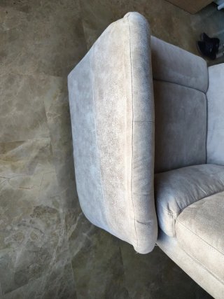 Sillón relax tela beige/gris