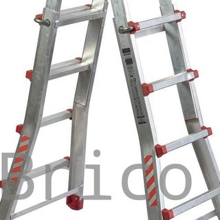 Escalera Telescópica Aluminio 4+4 Pestaña