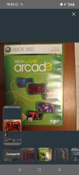 Xbox 360 con mando y juego Arcade