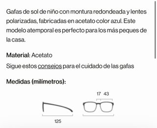 Gafas de sol niño Multioptica azul polarizadas