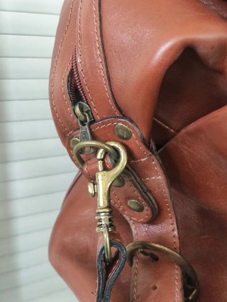 Borsone in vera pelle marrone
