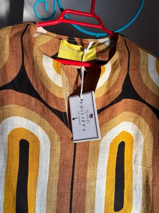 Vestido largo retro estampado