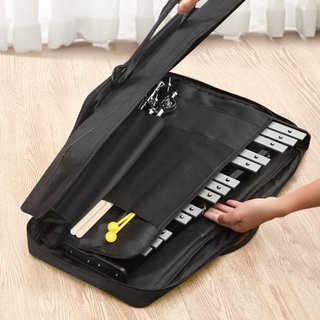Kit de Campanas Glockenspiel de 32 Notas, Conjunto de Instrumentos de Percusión Profesional con Baquetas, Palos de Tambor, Soporte de Música, Almohadilla de Práctica de 203 mm / 8", Soporte Ajusta...