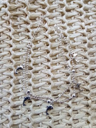 Pulsera Doble Cadena Bolitas Delfines