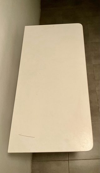 Mesa de cocina extensible abatible blanca