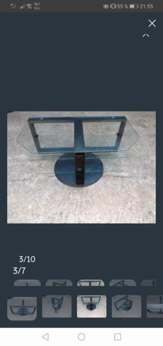 Mueble TV giratorio cristal y metal
