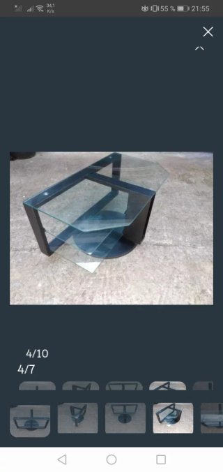 Mueble TV giratorio cristal y metal