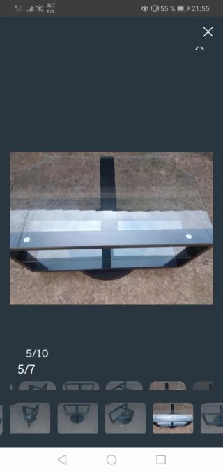 Mueble TV giratorio cristal y metal