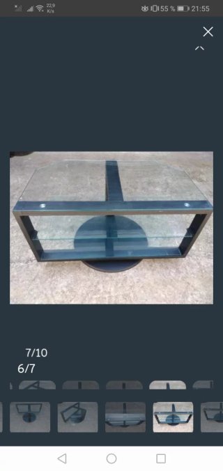 Mueble TV giratorio cristal y metal