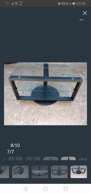 Mueble TV giratorio cristal y metal