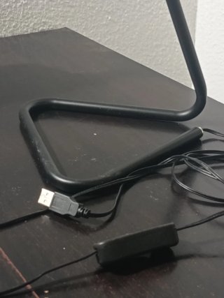 Lámpara Escritorio USB Negra/Plateada