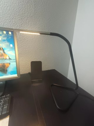 Lámpara Escritorio USB Negra/Plateada