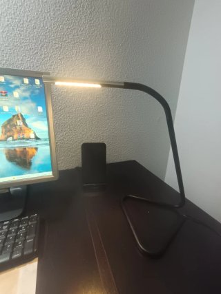 Lámpara Escritorio USB Negra/Plateada