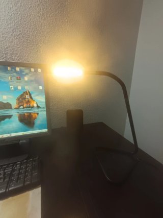 Lámpara Escritorio USB Negra/Plateada