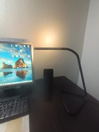 Lámpara Escritorio USB Negra/Plateada