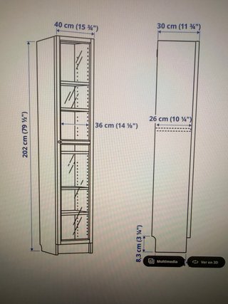 Vitrina Ikea Oxberg + Librería Billy