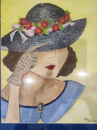 Cuadro Señora Época con Sombrero
