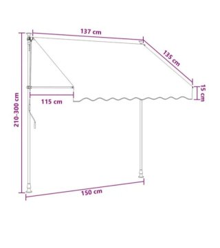 Toldo Retráctil Gris Enrollable Exterior