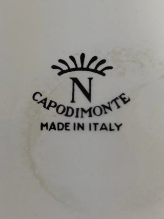 Vaso Capodimonte Porcellana Blu e Bianco
