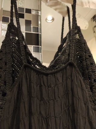 Vestido negro crochet talla única nuevo