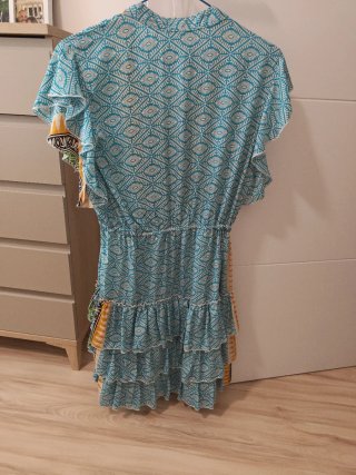 Vestido estampado azul y multicolor Talla S