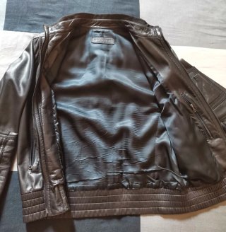 Chaqueta Neil Barrett Piel Napa Gris Oscuro
