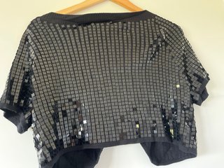 Bolero lentejuelas negro Mango Talla M