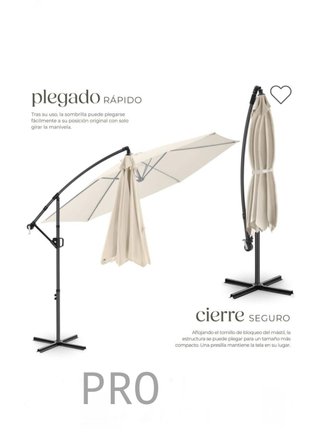 Parasol de brazo articulado ARTEMIS beige 3 x 3 m