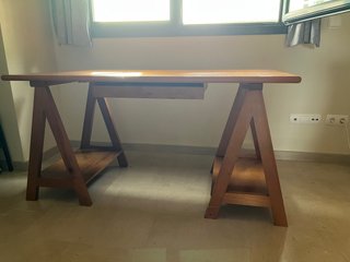 Escritorio de madera maciza con cajón Muy robusto