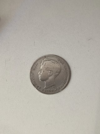 Moneda 1 Peseta Alfonso XIII Plata